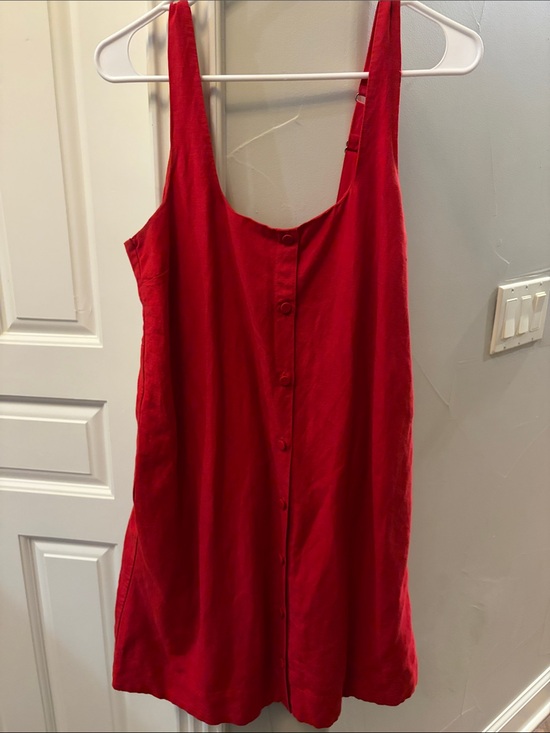 Evereve Dresses & Skirts - Evereve Red Button-Front Tank Dress